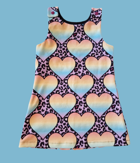Pinafore Dress - Ombre Hearts